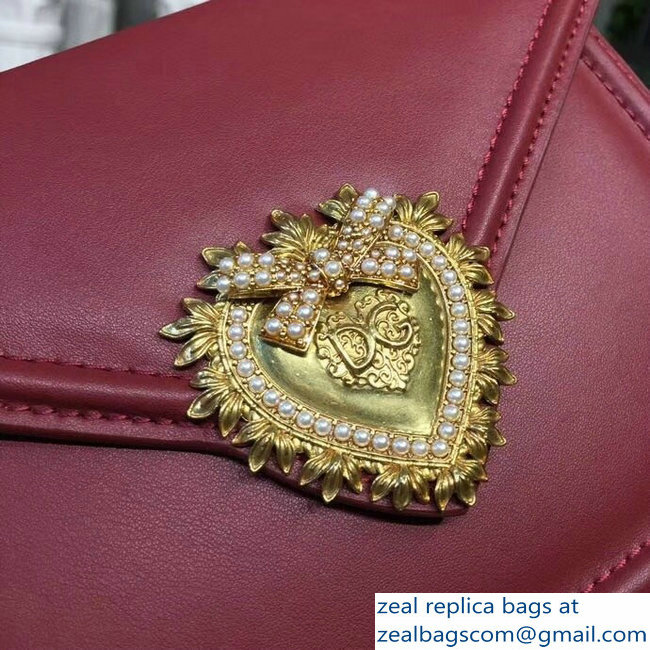 Dolce  &  Gabbana Medium Devotion Shoulder Bag Burgundy 2018